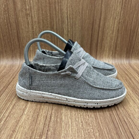 Hey Dude Women's Wendy L Linen Iron 121533901 Size 6 Shoes - Picture 1 of 8